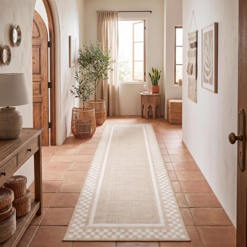 GarveeHome Checkered Runners for Hallways 2x8 Washable Kitchen Runner Rug - Image 2