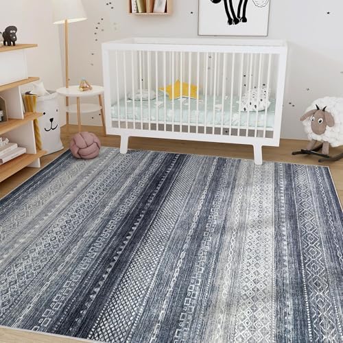 Nakagishi Area Rug Living Room Rugs: 7x10 Machine Washable Boho Large Neutral - Image 6