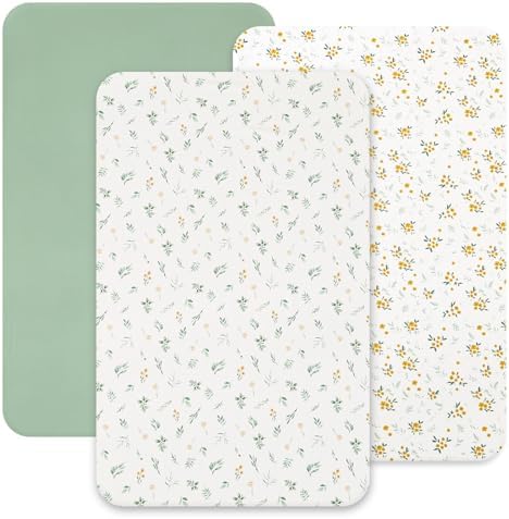 david's kids 3 Pack Mini Crib Sheets, Soft Breathable Premium Pack N Play Sheets by davidskids