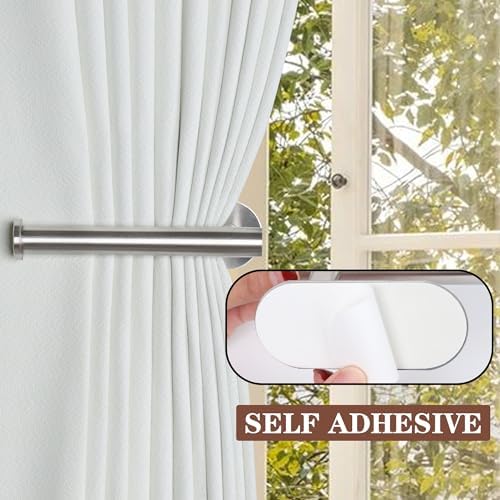 Groleca Adhesive Curtain Holdbacks No Drill Curtain Tiebacks, 2 Pack - Image 2