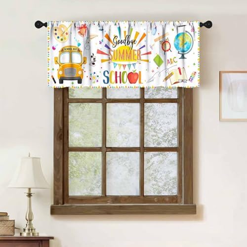 School Curtains Valance, Colorful Learning Tools Back to Classroom Short - Image 2