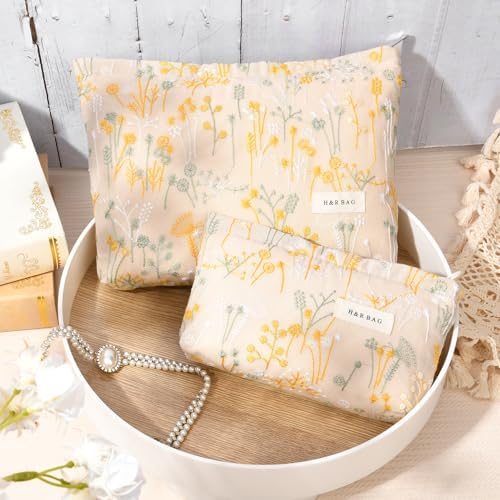 SOIDRAM 2 Pcs Makeup Bag Large Cosmetic Bag Toiletry Bag Makeup Pouch Travel - Image 2