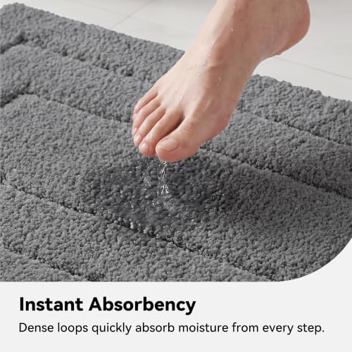 GRANNY SAYS Dark Grey Bathroom Runner Rug 24" x 48", Soft Bath Mat - Image 4