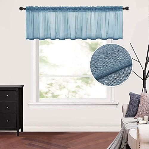 MIULEE Dusty Blue Window Valance 1 Panel 60W x 18L by MIULEE