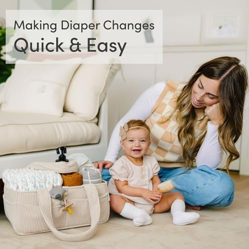 PUTSKA Baby Diaper Caddy Organizer, Nursery Basket - Image 3