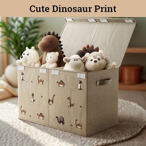 Collapsible Toy Storage Box w/ Handles, Removable Divider & Detachable Lid - Image 3