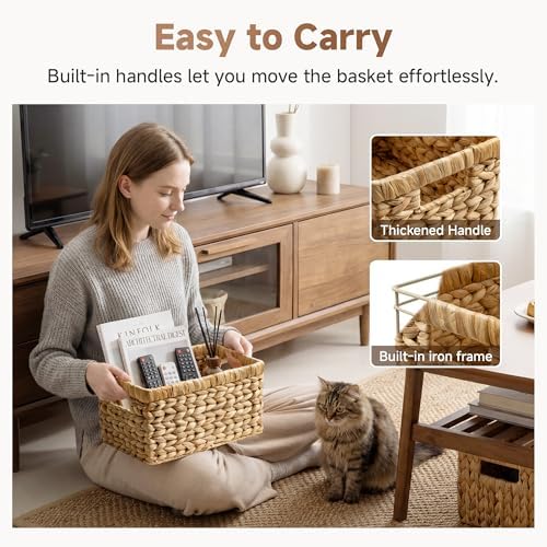 StorageWorks Wicker Baskets, Wicker Storage Baskets - Image 4
