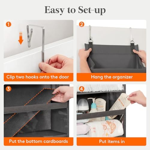 Lifewit 1 Pack Over the Door Organizer 6 Section Hanging Storage, Dark Gray - Image 7