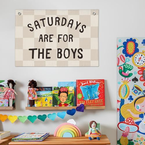 Boys Banner Flags for Bedroom, Linen Canvas Banner Wall Hanging Flag Decor for - Image 7