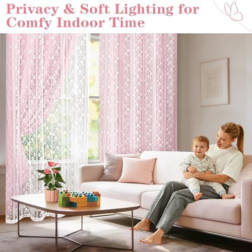 ASPMIZ Pink Blackout Curtains for Girls Bedroom Double Layer Curtains 52x84 - Image 6