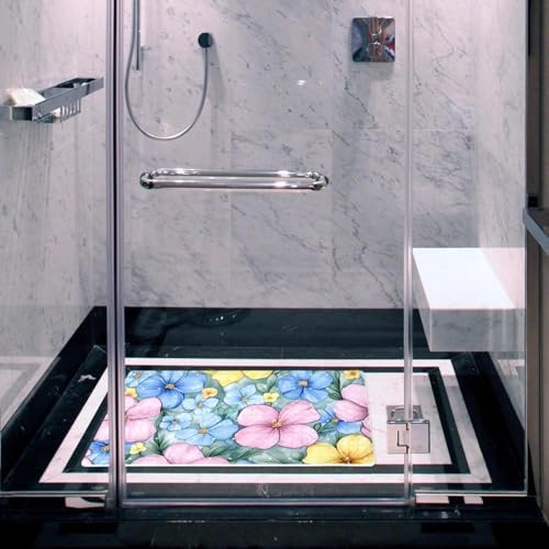 Bathtub Mat Non Slip 26.8x15.1 Inch, Flowers Shower Mat - Image 6