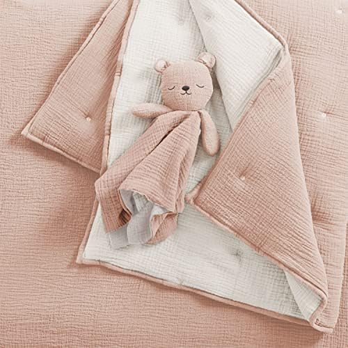 Levtex Baby - Cloud Muslin Crib Bed Set - Baby Nursery Set - Pink and White - Image 4
