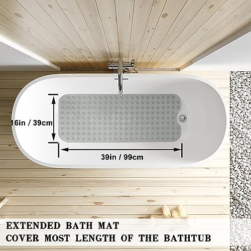 Bathtub and Shower Mats, Extra Long Non-Slip Bath Tub Mat 39 x 16 Inch - Image 3