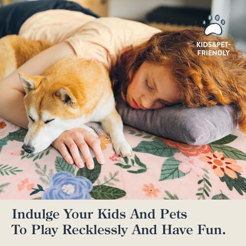 Lahome Pink Rugs for Kids Room 8x10, Pastel Floral Border Decor for Girls Room - Image 5