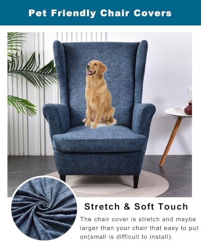 CRFATOP Wingback Chair Covers Wing Armchair Slipcovers - Image 5