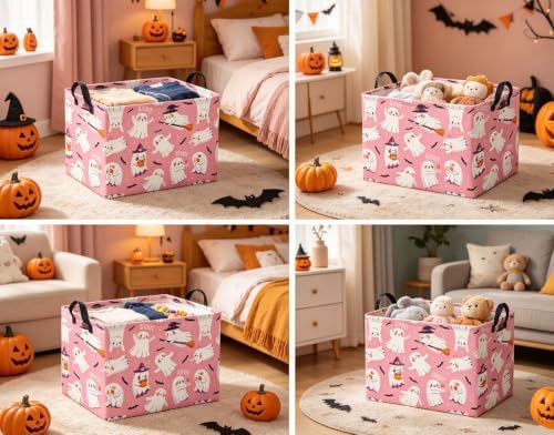 Halloween Basket Cute Baskets for Kids Pumpkin Basket Rectangular Storage Bin - Image 4