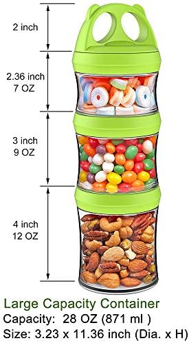 SELEWARE Green Stackable Snack Containers - Image 2