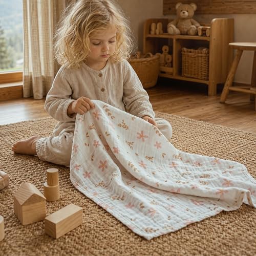 GLLQUEN BABY Receiving Blankets Muslin Swaddle Blanket - Image 3