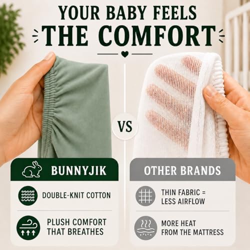 GOTS Organic Large Bedside Bassinet Sheets 35x20 - Image 4