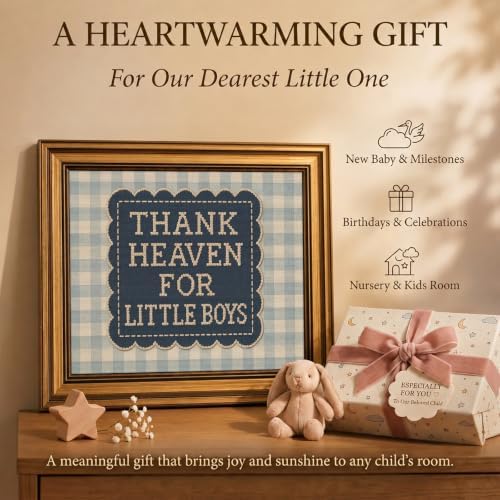 Vintage Gold Framed Baby Boy Nursery Wall Art Inspirational Quote Wall Art - Image 5