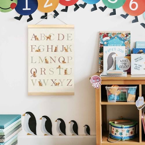 TLESKE Golden Retriever Alphabet ABC Chart Poster Hanger Frame, Homeschool - Image 2