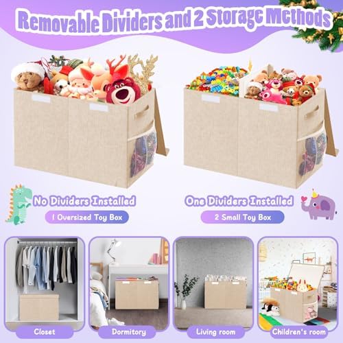 Large Toy Storage Box with Lid, Collapsible Kids Toy Chest - Image 6