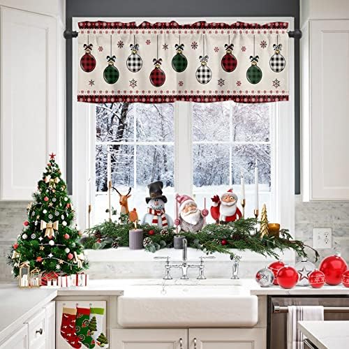 Christmas Valance Kitchen Curtains by VandarllinHomeKitchenDecor