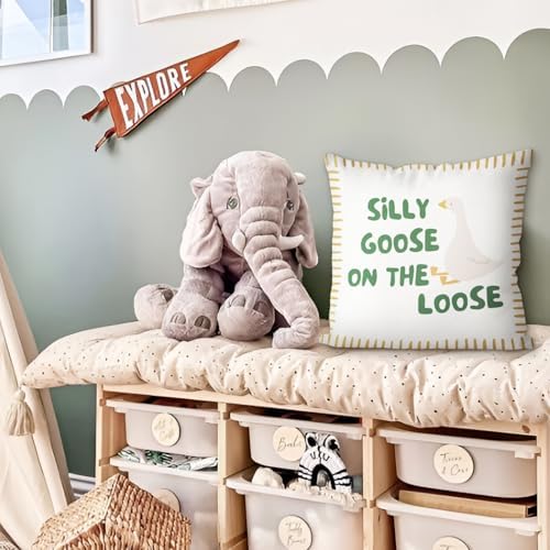 Silly Goose Throw Pillow Covers Playroom Toddler Nursery Decor - Image 2