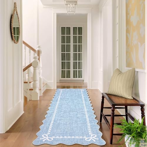 GarveeHome Scalloped Hallway Runner Rug 2.5x10 Non Slip Bedroom Rugs - Image 3