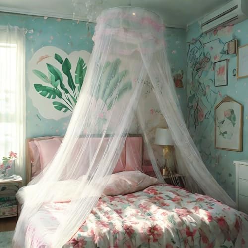 Lace Bed Canopy Mosquito Netting, Princess Bed Canopy by Eimilaly