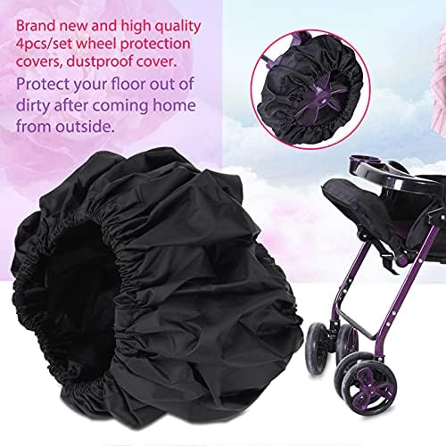 GOTOTOP 4Pcs Stroller Wheels Cover Stroller Wheel Covers Wheelchair Tire - Image 2