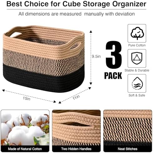 ICERZCZ Storage Baskets for Organizing Shelves, Decorative Baskets for Storage - Image 3