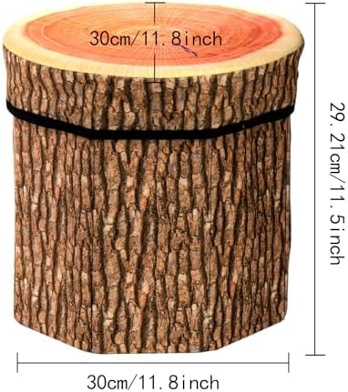 Lawei 3 Pack Tree Stump Storage Stools, 12 x 12 Inches Folding Stool Ottoman - Image 3