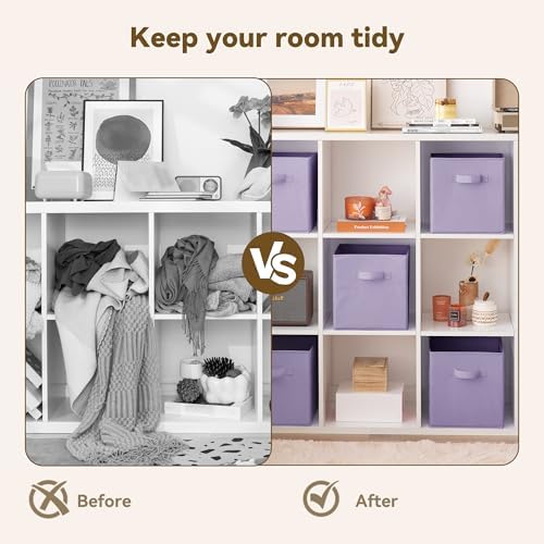 GRANNY SAYS 11 Inch Cube Storage Bins, Lavender Purple - Image 6