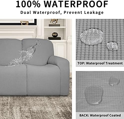 Easy-Going 100% Dual Waterproof Recliner Sofa Cover, 8-Pieces Stretch Relining - Image 3