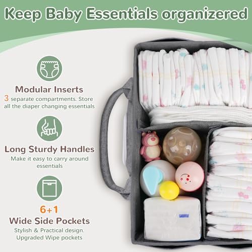 Volnamal Diaper Caddy with Wipe Dispenser One-Handed Access - Image 4