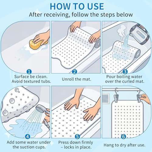 BlackCat Bath Mat for Tub Non Slip, Kids Bath Mat for Baby - Image 6