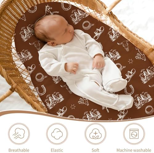 4 Pack Vintage Western Cowboy Bassinet Sheets - Image 7