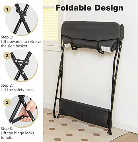 INFANS Baby Changing Table, Folding Diaper Station Portable Nursery Organizer - Image 4