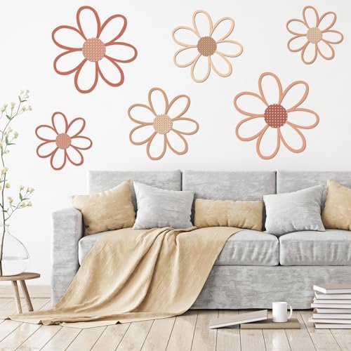 Thyle 6 Pcs Daisy Wall Decor Wooden Flower - Image 6