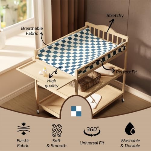 4 Pack Checkered Plaid Crib Sheets Neutral Breathable Buffalo Check Fitted Baby - Image 5