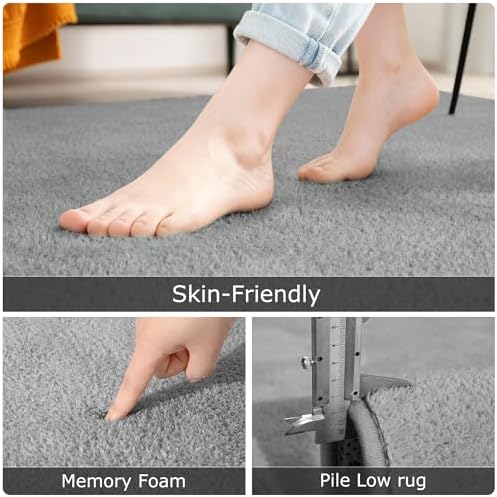 Keeko 2x8 Area Rugs for Living Room, Soft Washable Memory Foam Bedroom Rug - Image 2