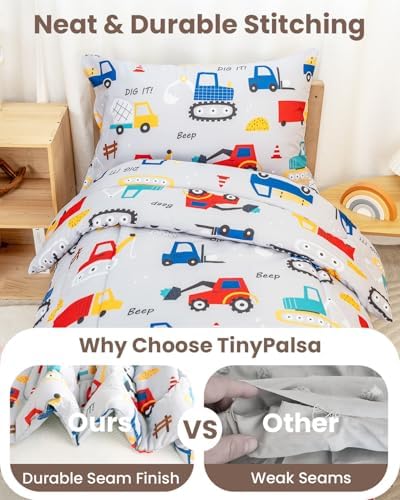 TinyPalsa 4-Piece Toddler Bedding Set, Toddler Bed Comforter Set - Image 5