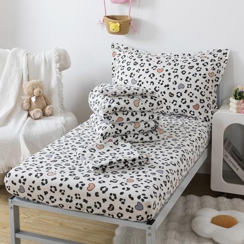 Caressma Cheetah Print Toddler Bedding Set 4 Pieces Kids Comforter Set - Image 7