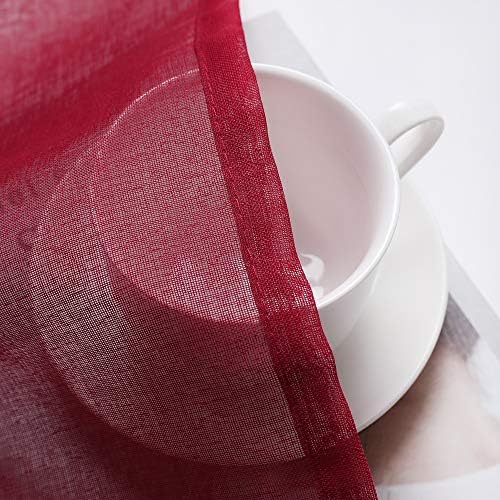 MIULEE Burgundy Red Window Valance 1 Panel 54W x 18L - Image 5