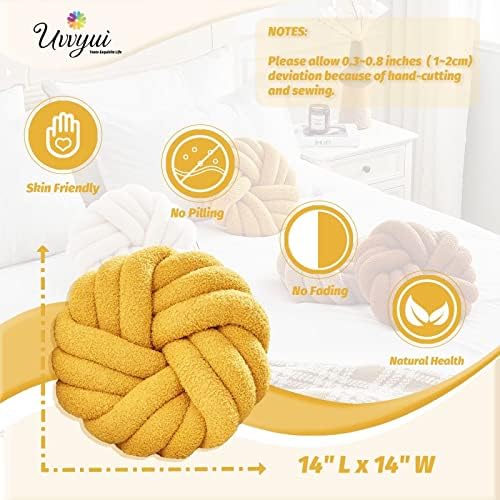 Uvvyui Knot Pillows, 14 Inch Decorative Throw Pillows Round Pillows Cushion - Image 2
