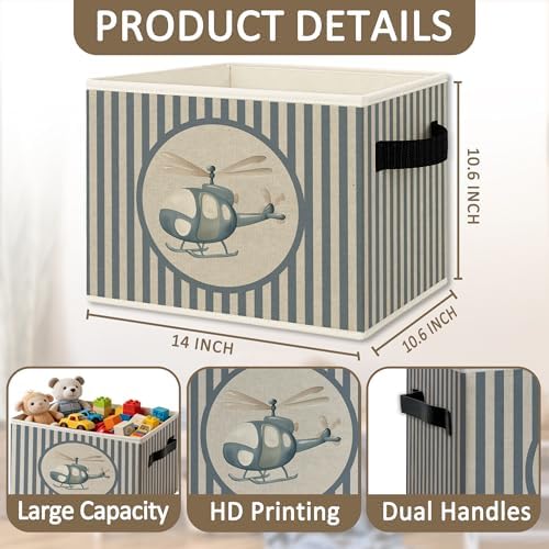 Boy Airplane Nursery Foldable Storage Bins Box - Image 6