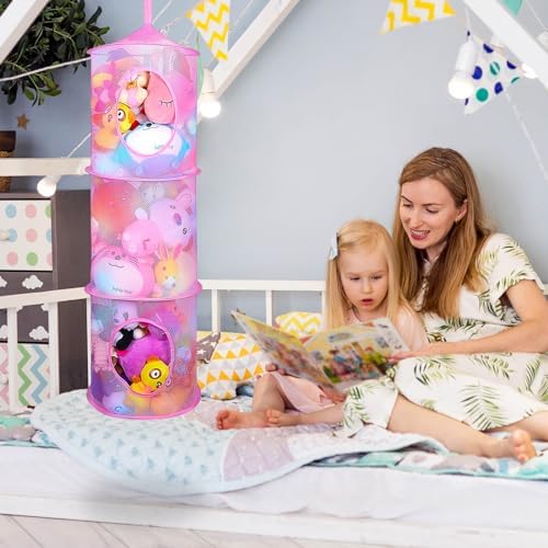 Basumee Hanging Stuffed Animals Storage, 2 Pack Mesh Plush Storage - Image 4