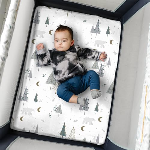 Pack n Play Sheets, BROLEX 2 Pack Mini Crib Sheets, Stretchy Portable Fitted - Image 6