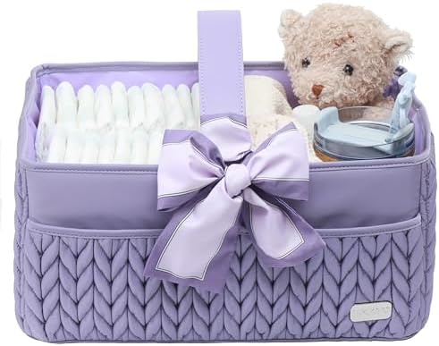 Luxurious Baby Diaper Caddy, Nursery Storage Basket by LUKJOJO